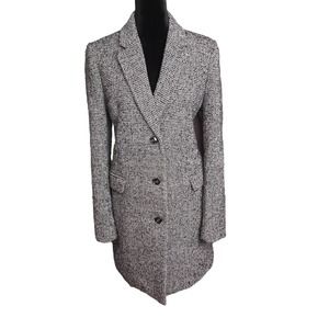 J. Crew Womens Gray Longline Tweed Topcoat Size 12